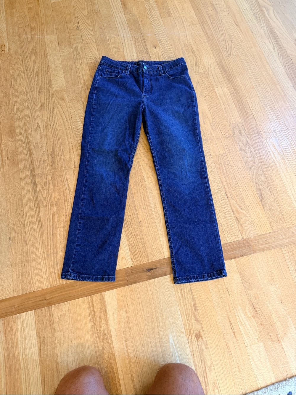 Ladies Size 12P "Lee" Straight-Leg Jeans in Deep Indigo GUC